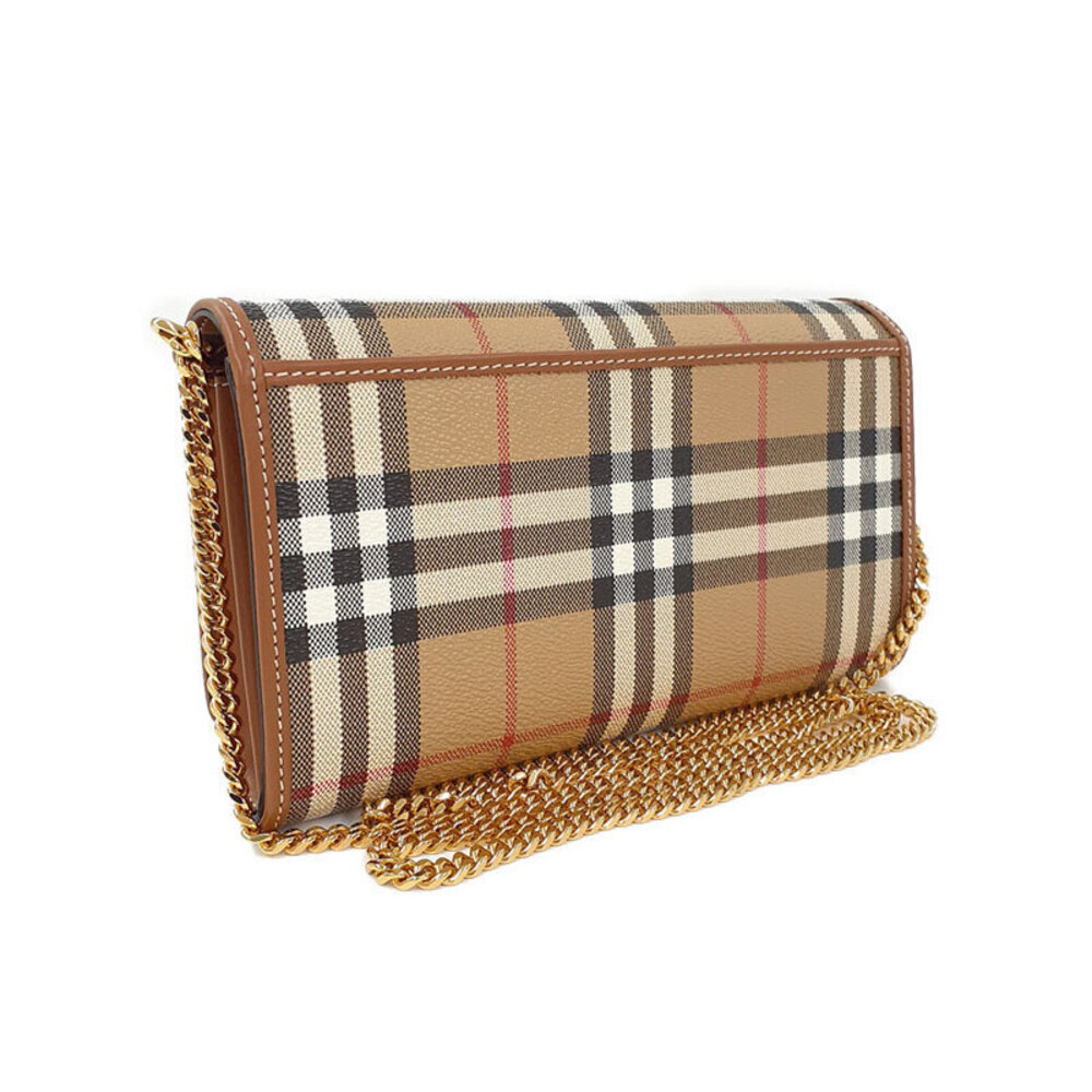 Burberry Check Pattern Chain Wallet - Picture 2 of 5